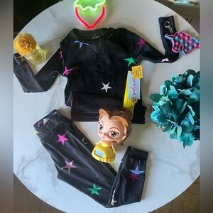 Cat & Jack Black Star Kids Matching Set, color star, black